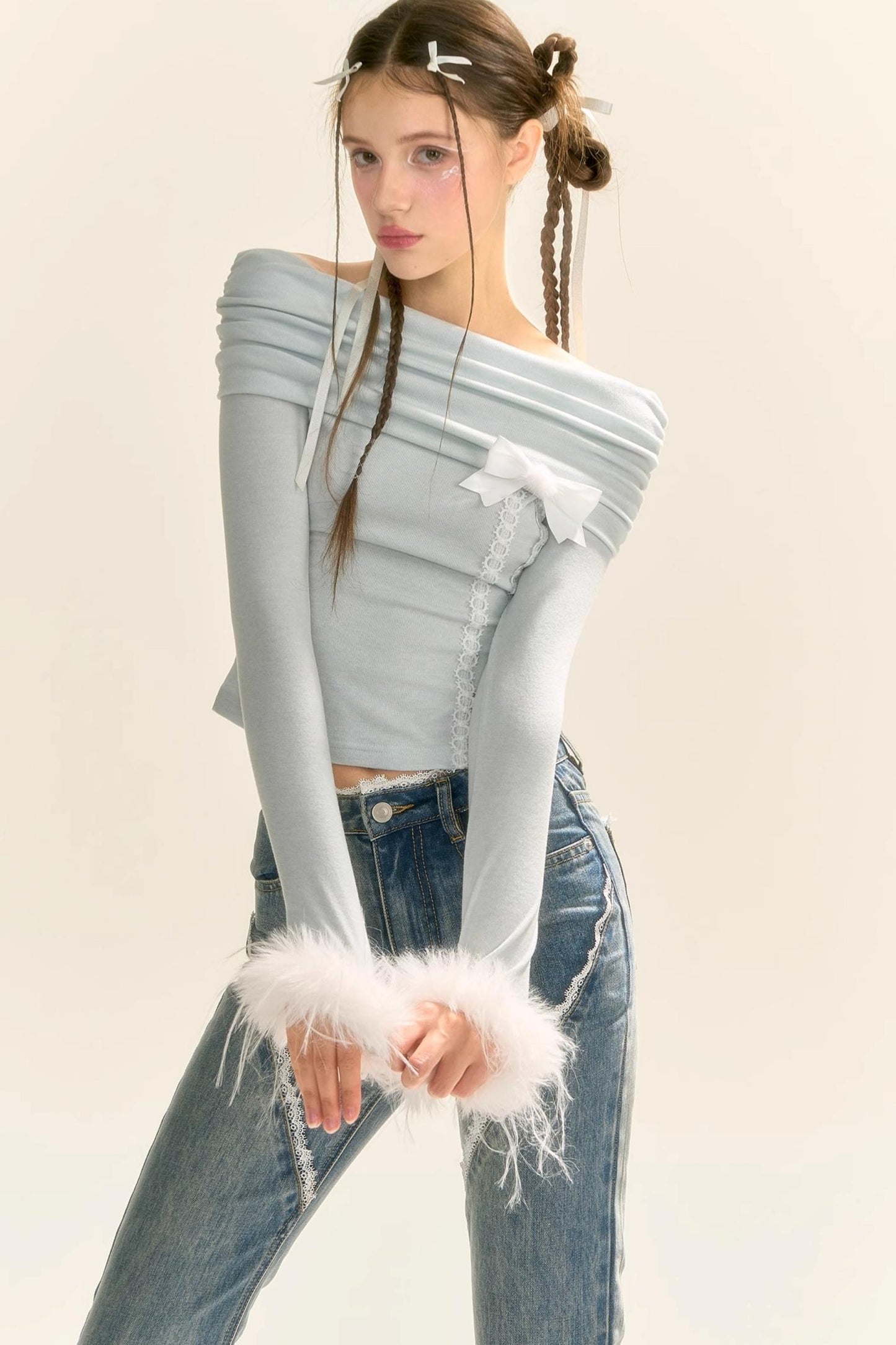 One-Shoulder Knit Sweater Top