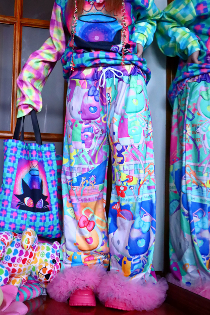 Soda Kitty Y2K Wide-Leg Pants