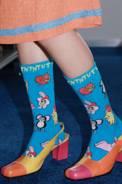 Peach Heart Mid-Calf Socks