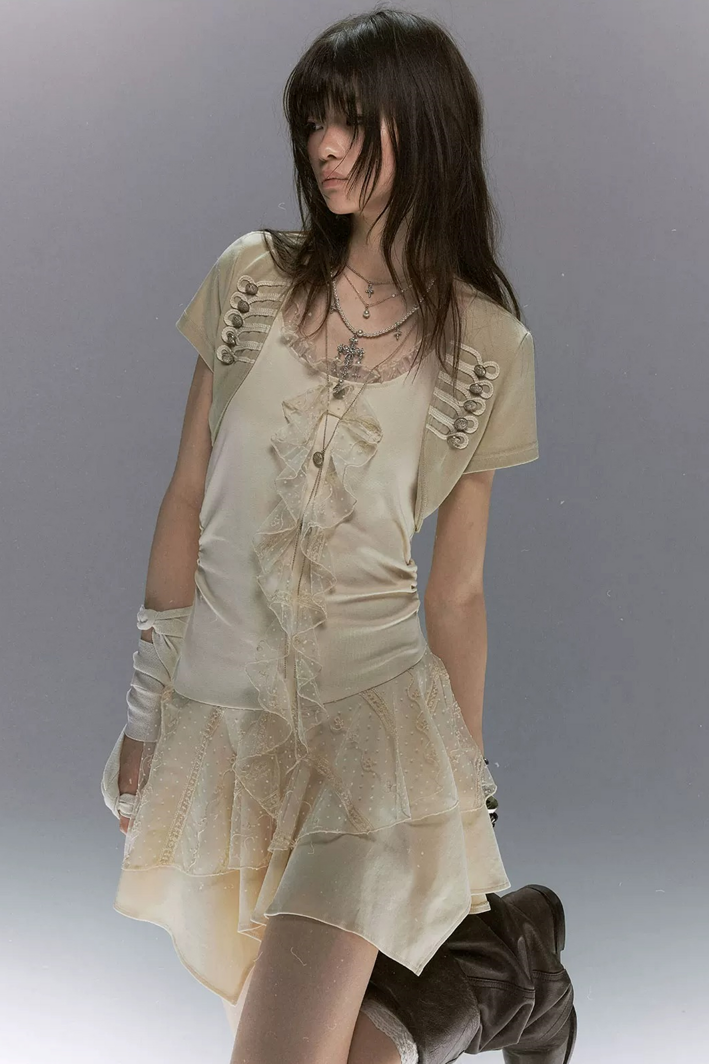 Napoleon Lace Ruffle Dress Set