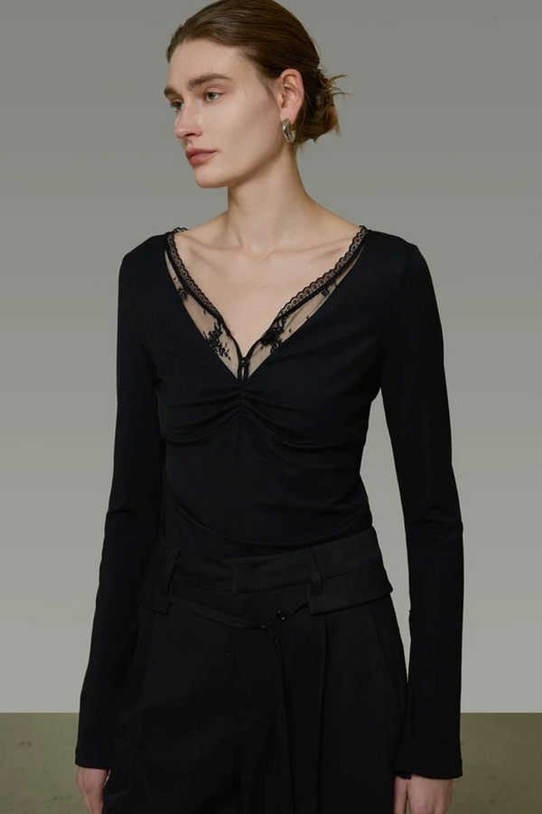 Unspoken Ruched Knit Sweater