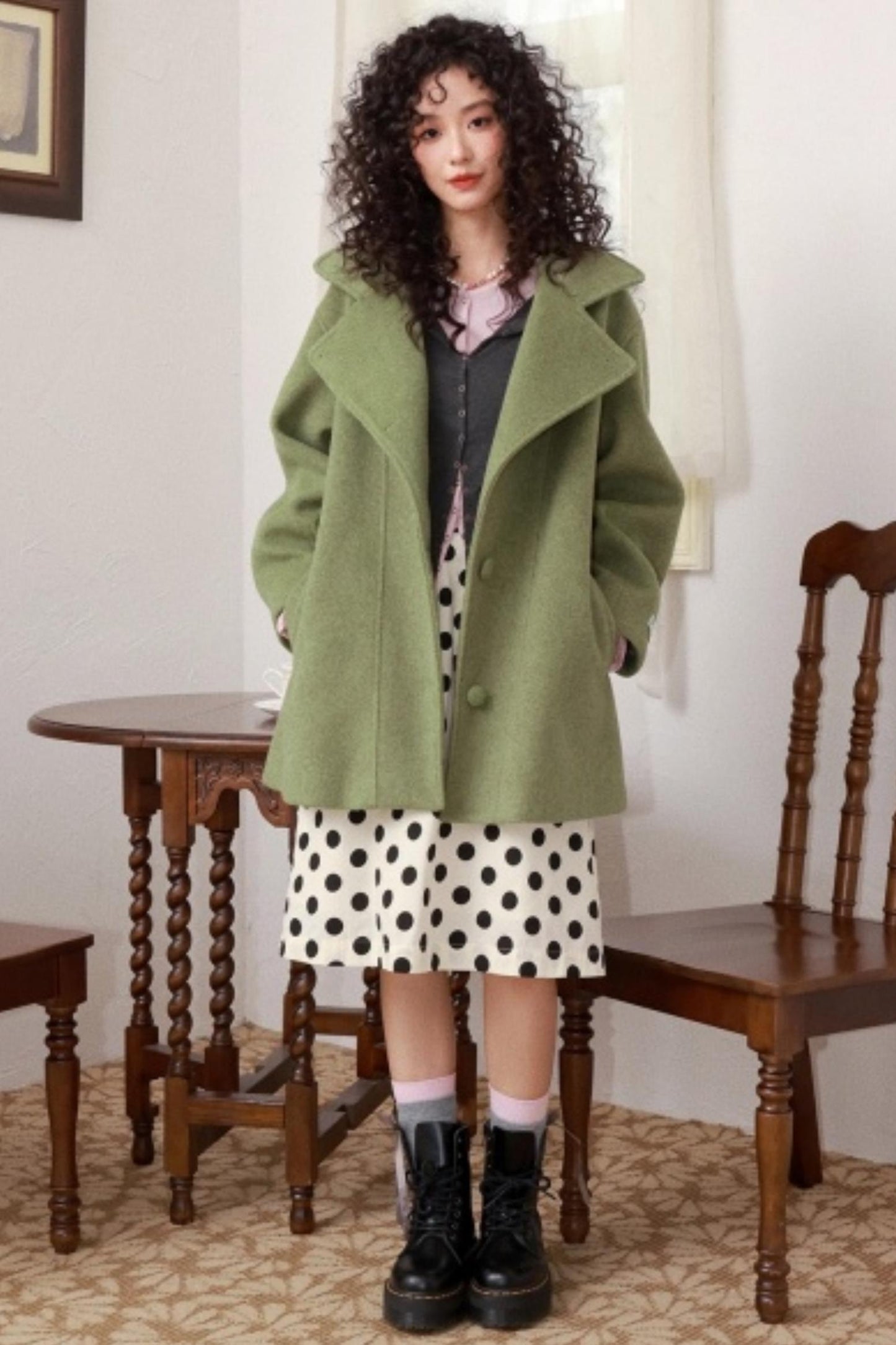 Green Manor Woolen Coat