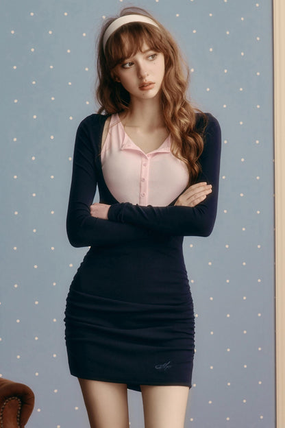 Winter Contrast Slim Dress