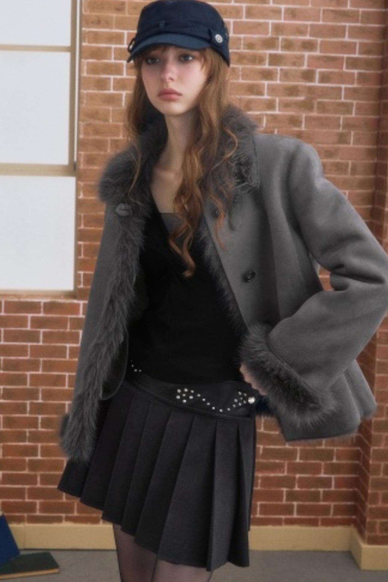 Winter Pleated Short Skirt