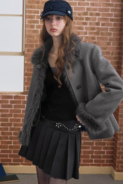 Winter Pleated Short Skirt