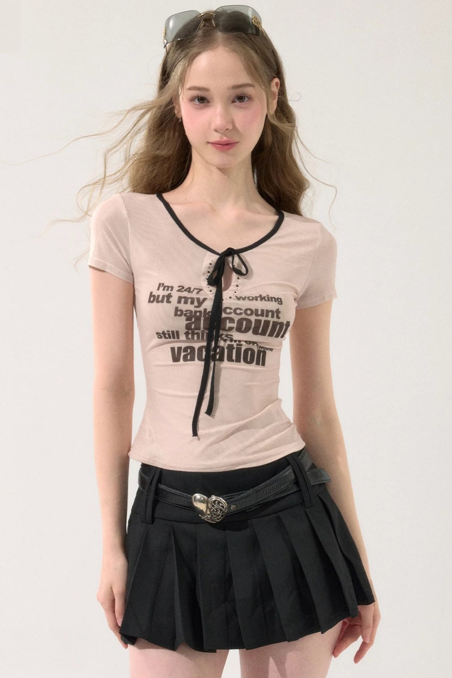 Retro Pleated Short Skirt