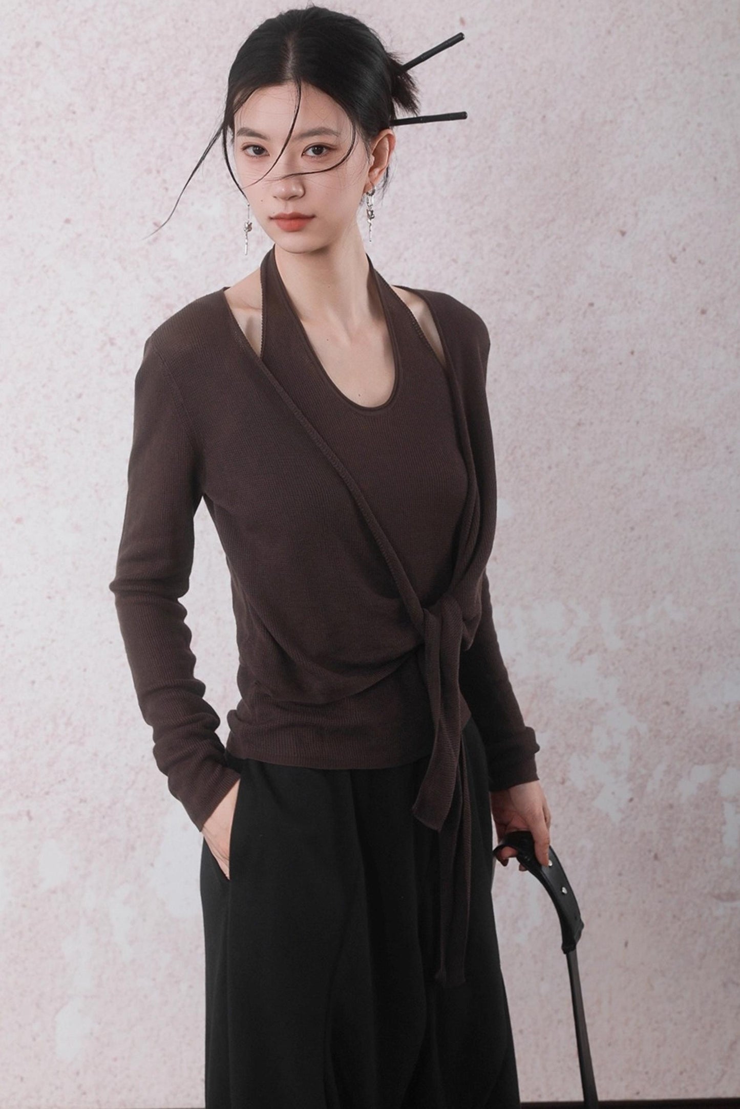 Autumn Mocha Brown Knitted Sweater