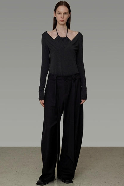 Irregular Neckline Knitwear