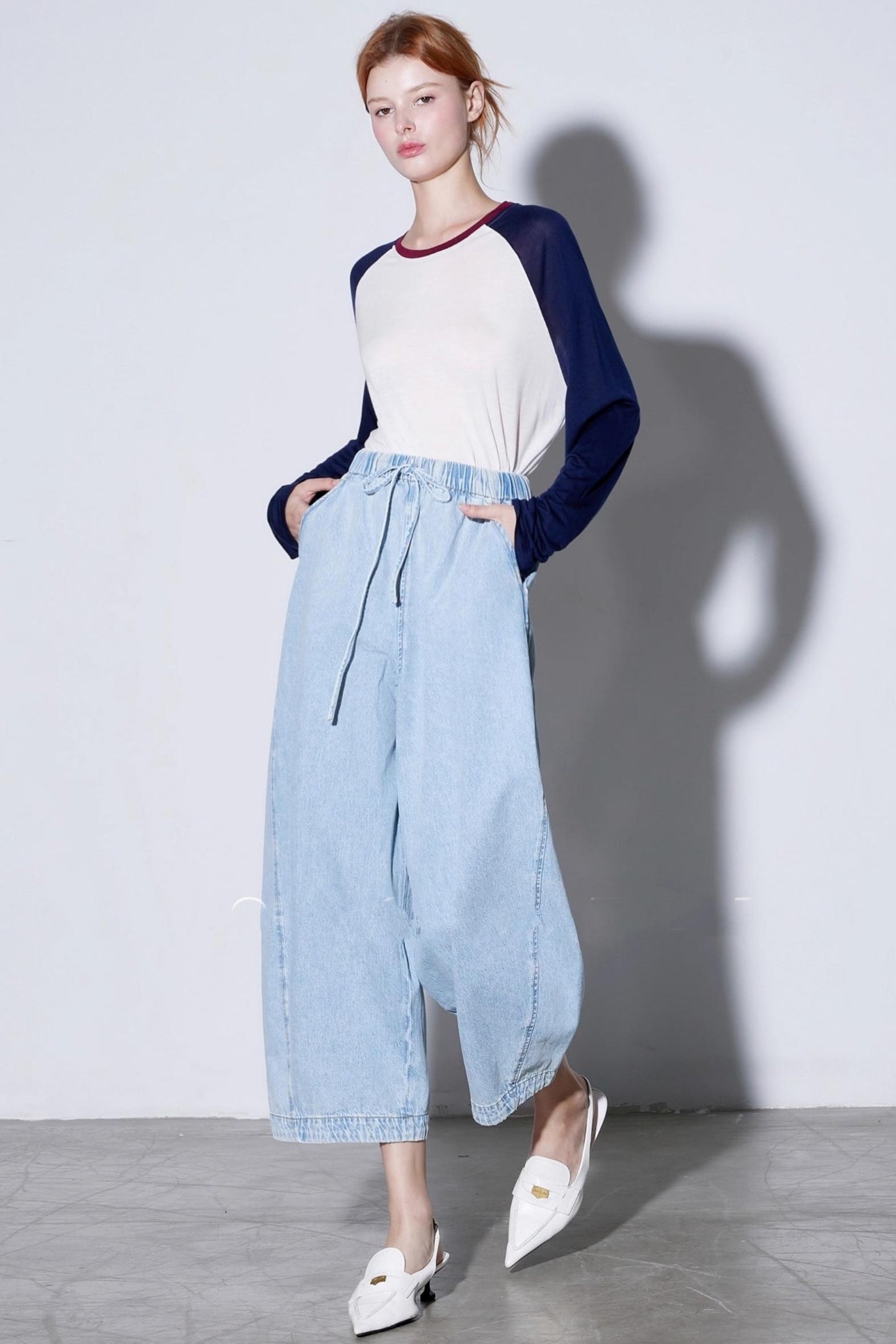 Relaxed Cotton Balloon Jeans