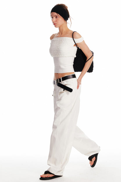 Chic One-Shoulder Silk Blouse