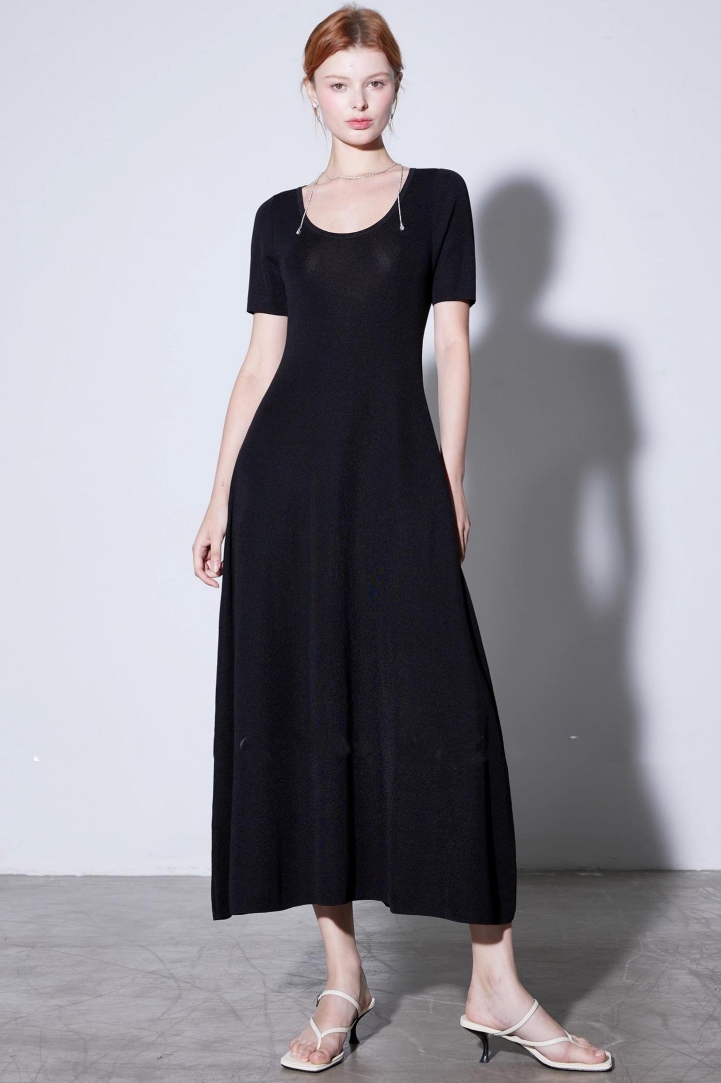 Silk U-neck Knit Dress