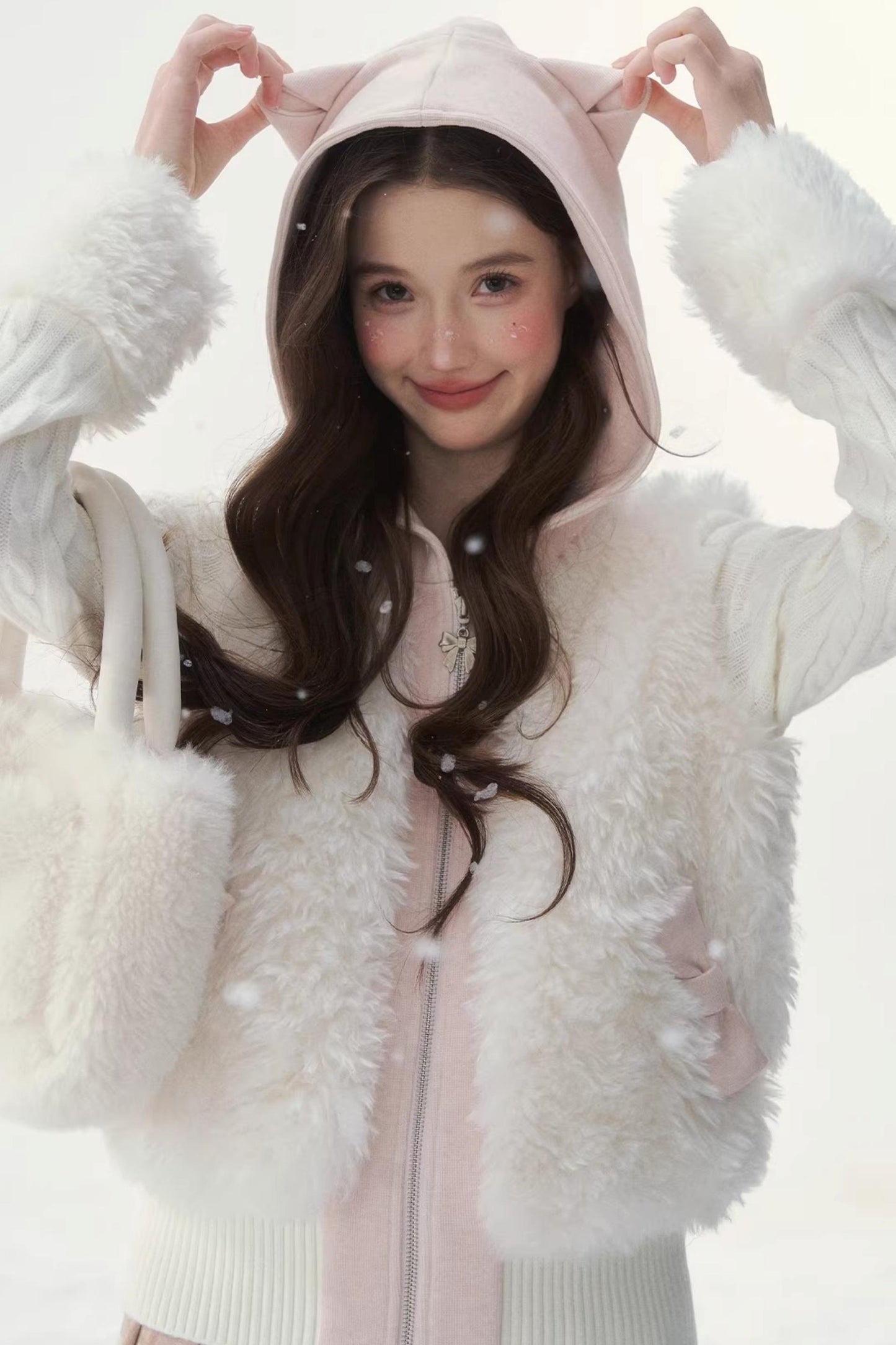 Eco-Friendly Fur Patchwork Jacket