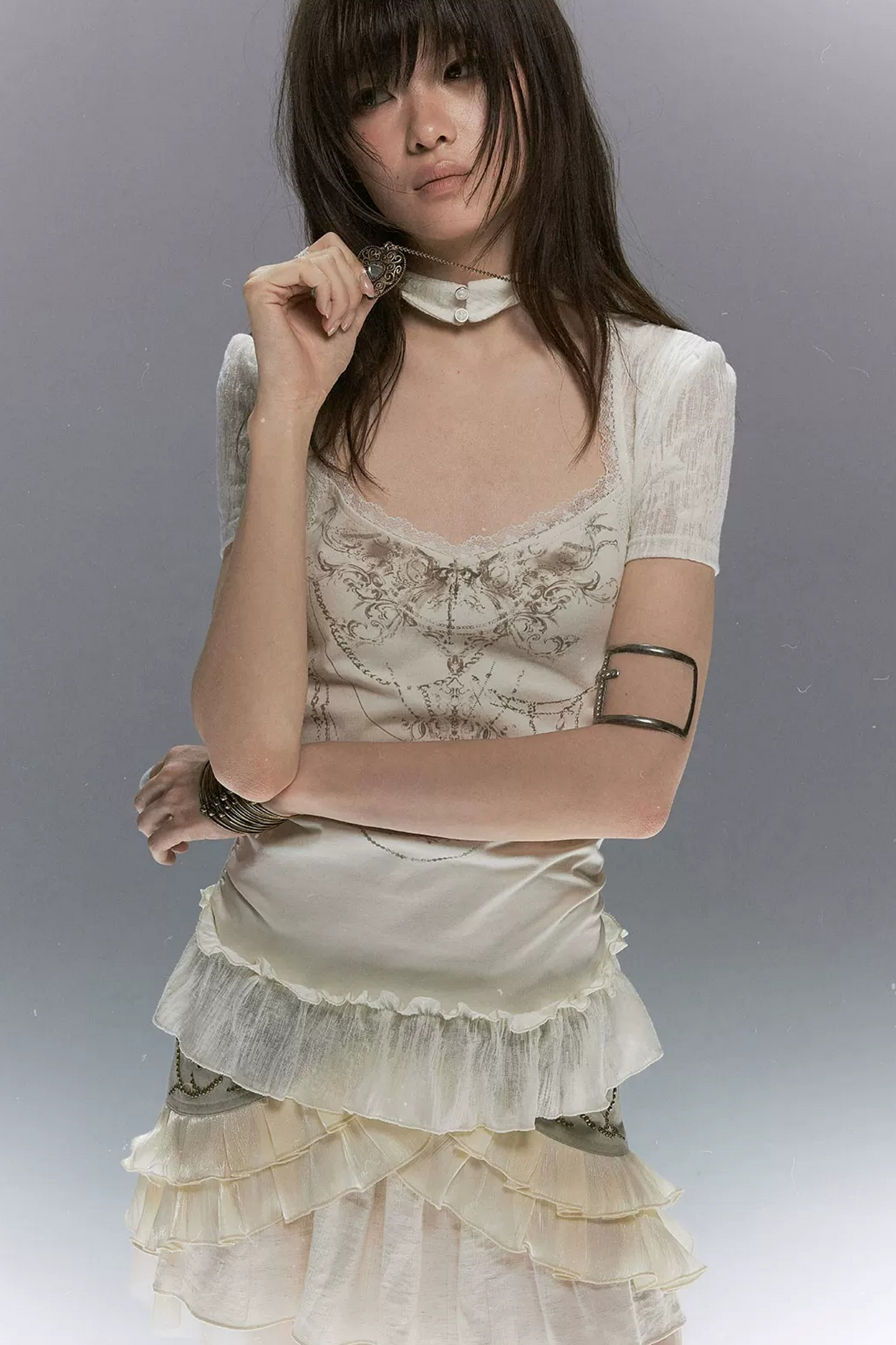 Gothic Lace Ruffled Vest