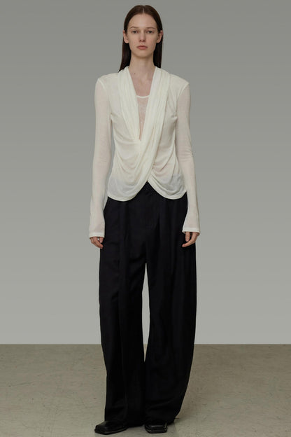 Elegant Cross Neckline Knitwear