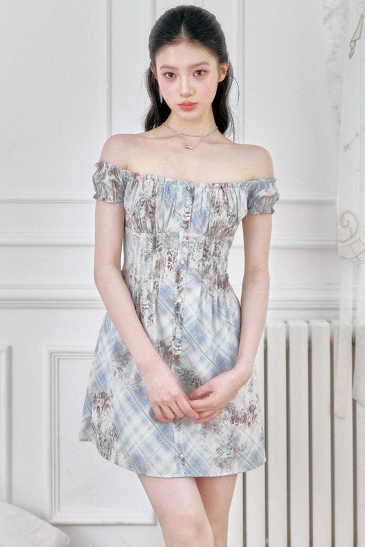 Retro French Plaid A-Line Dress