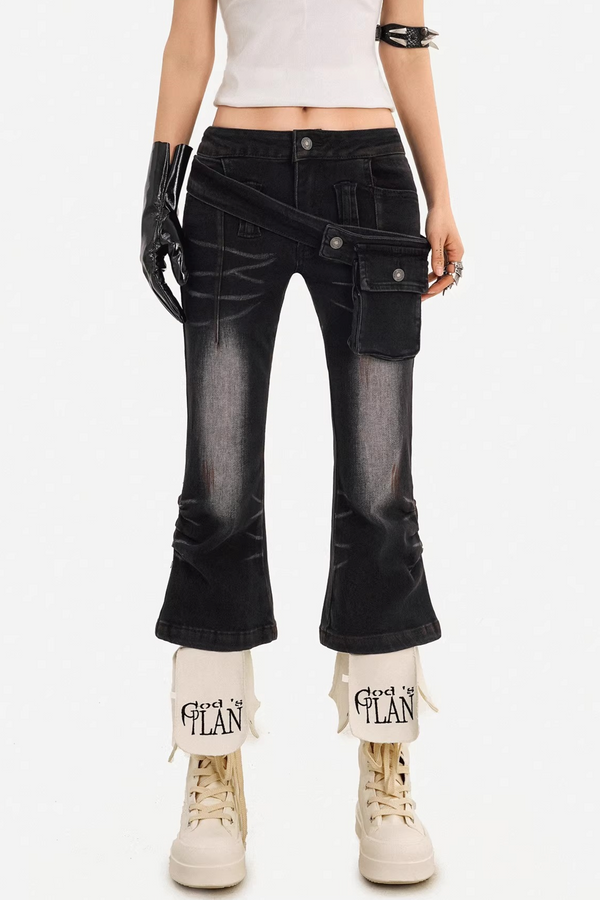 Vintage Washed Flared Pants