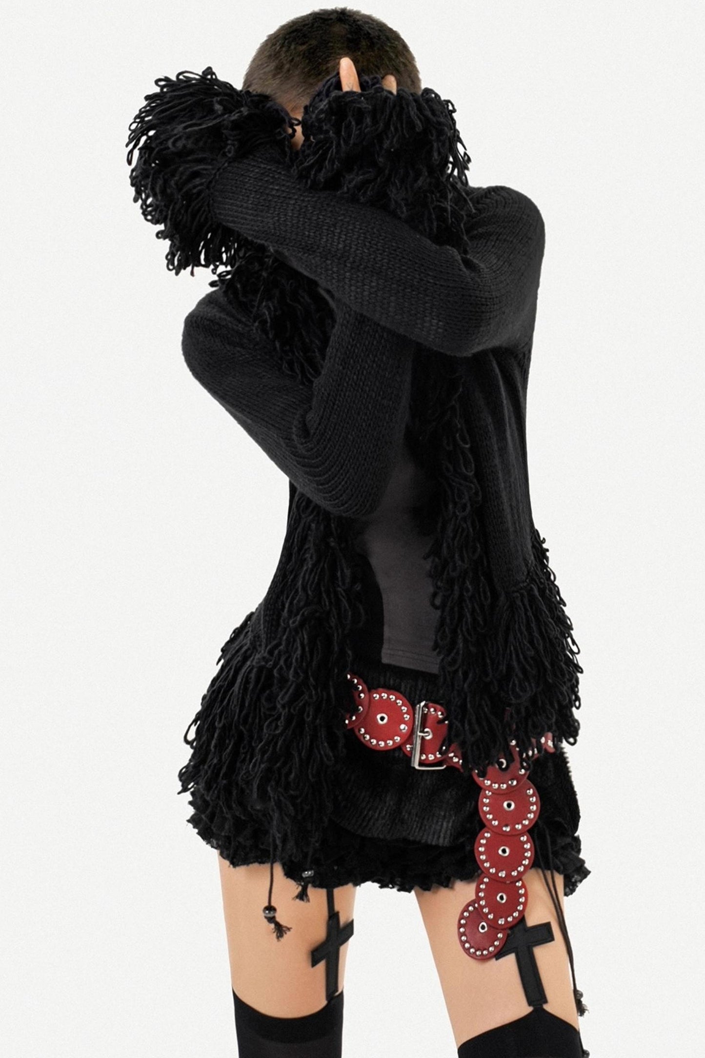 Vintage Fringed Knit Jacket