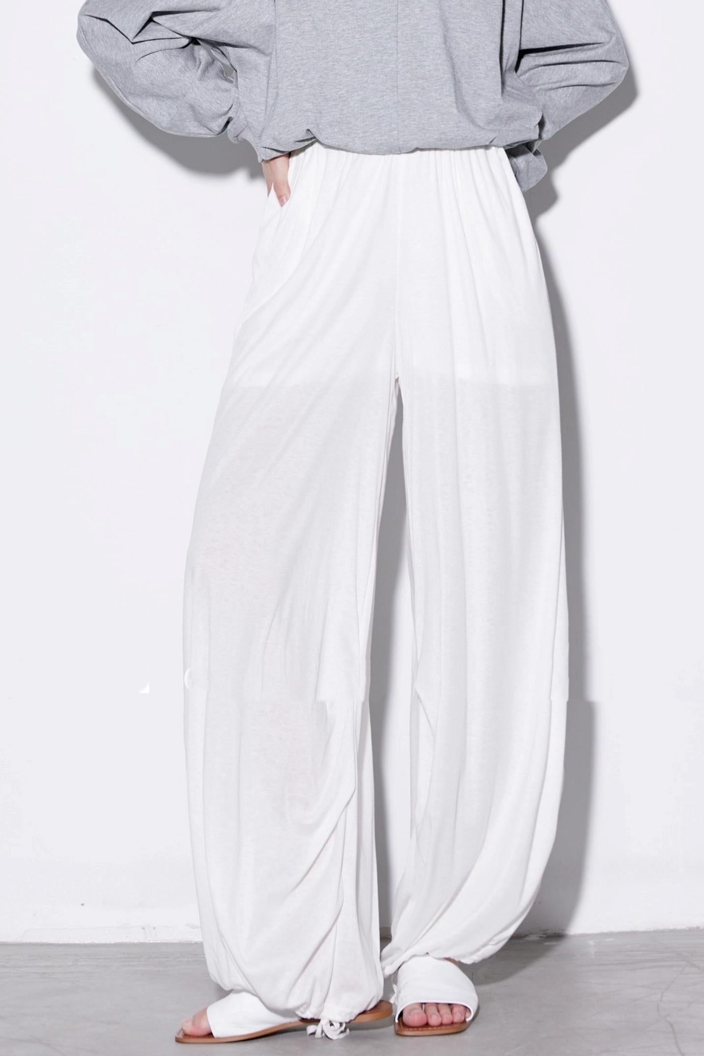 Mulberry Silk Draped Lantern Pants