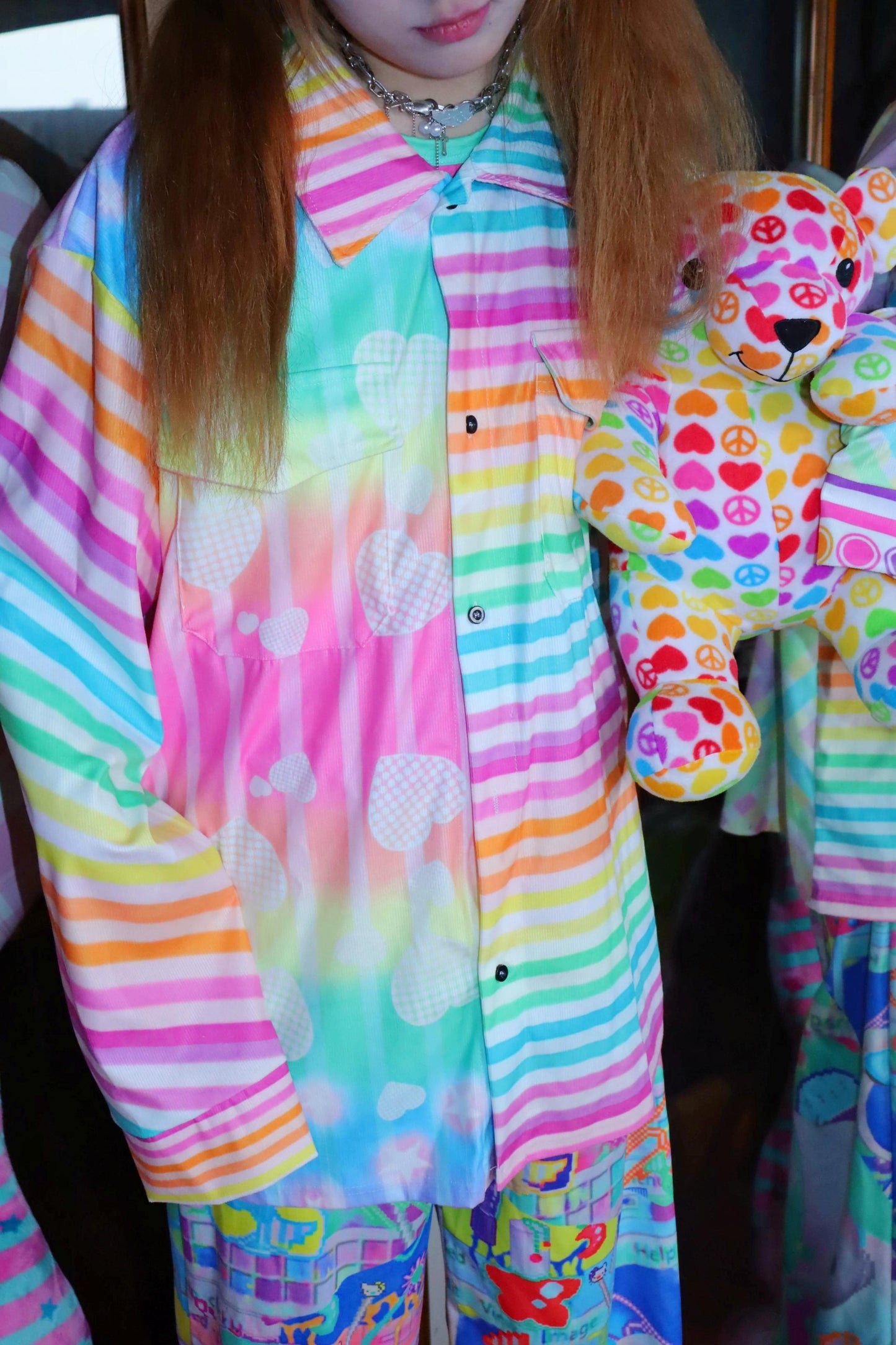 Rainbow Striped Loose Shirt
