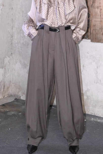 Tencel Pleated Wide-Leg Pants