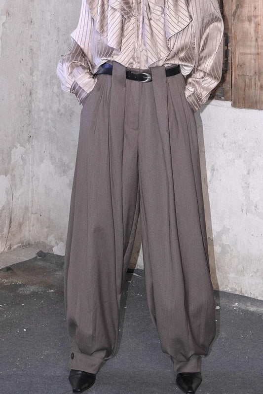 Tencel Pleated Wide-Leg Pants