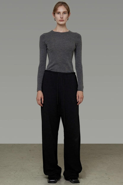 Wool Crew Neck Knitted Sweater