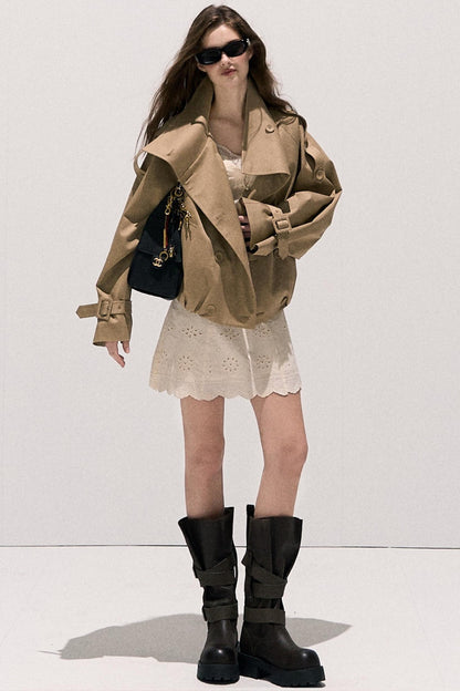 Stand-Up Silhouette Trench Coat