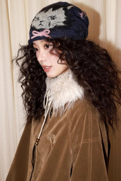 Knitted Cat Beanie Hat