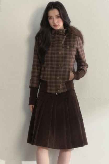 Vintage Fur Collar Fleece Jacket