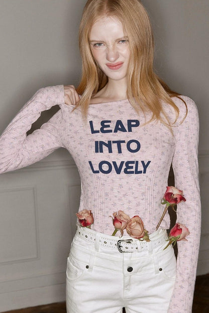 Pink Floral Slim-Fit Sweater