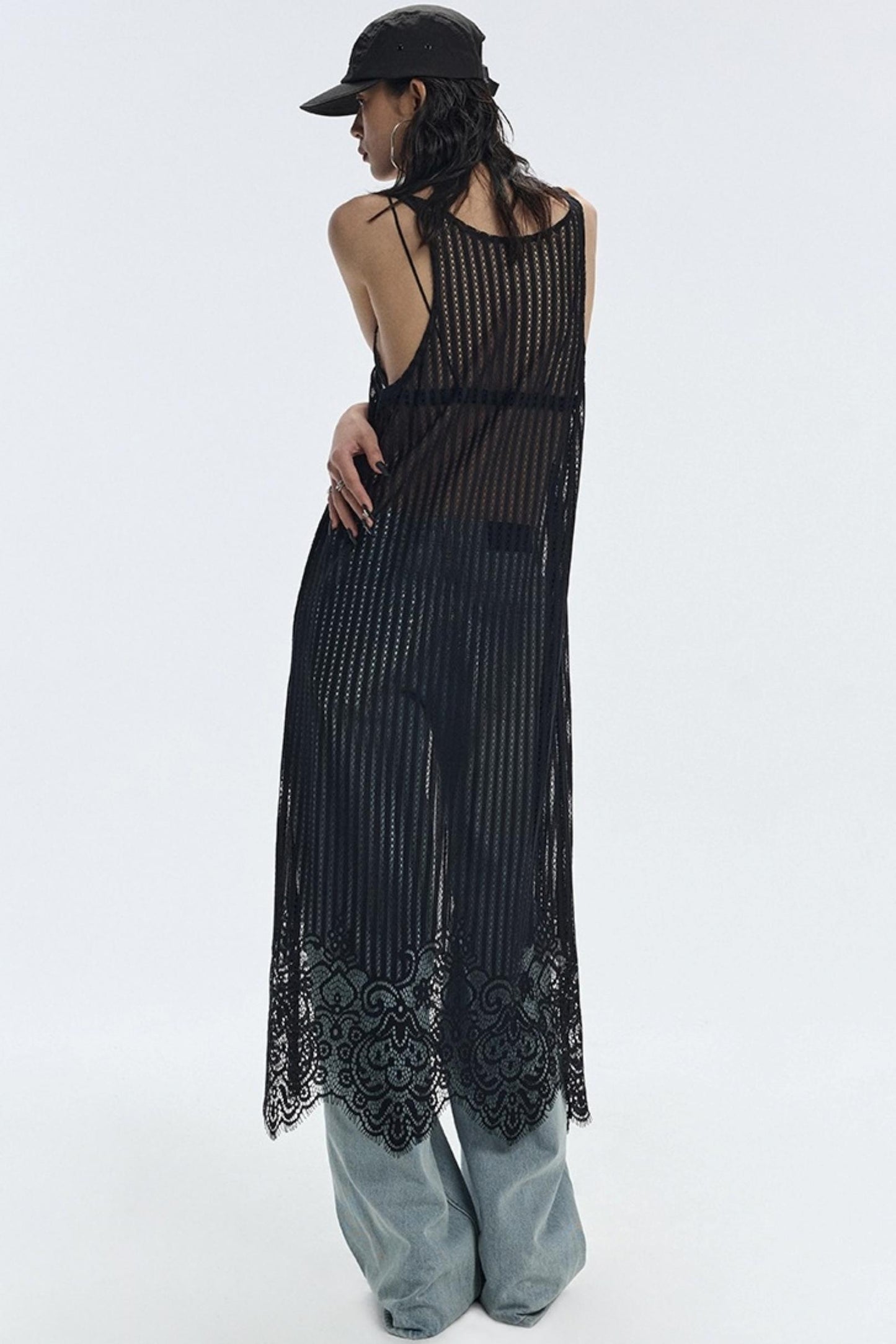 Lace Hem Layered Dress