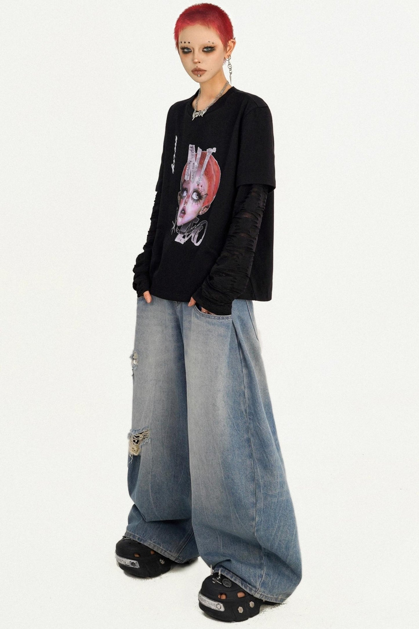 American Hot Girl Cartoon Portrait Sweatshirt