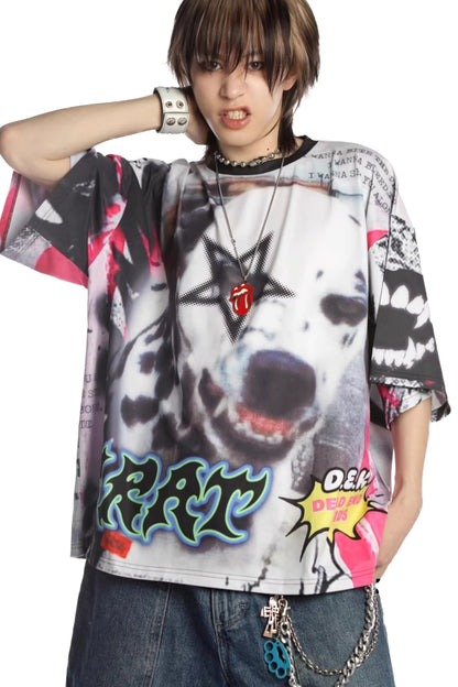 Graffiti Print Oversized T-Shirt