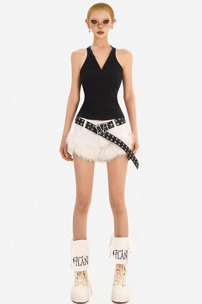 Textured Ribbed Zipper Vest