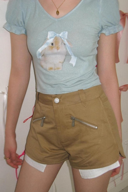 Retro A-Line Side Split Shorts