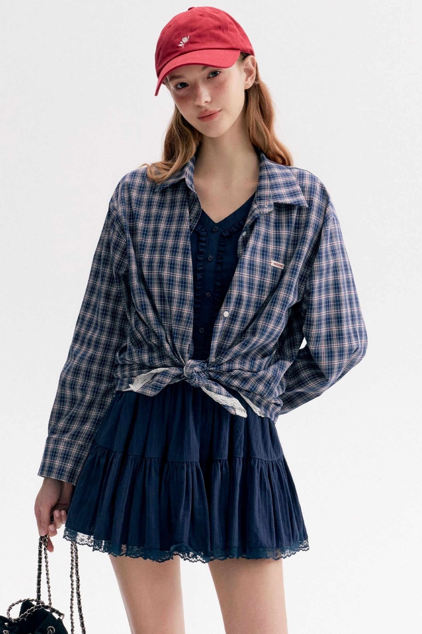 French Texture Lace V-Neck A-Pendulum Dress