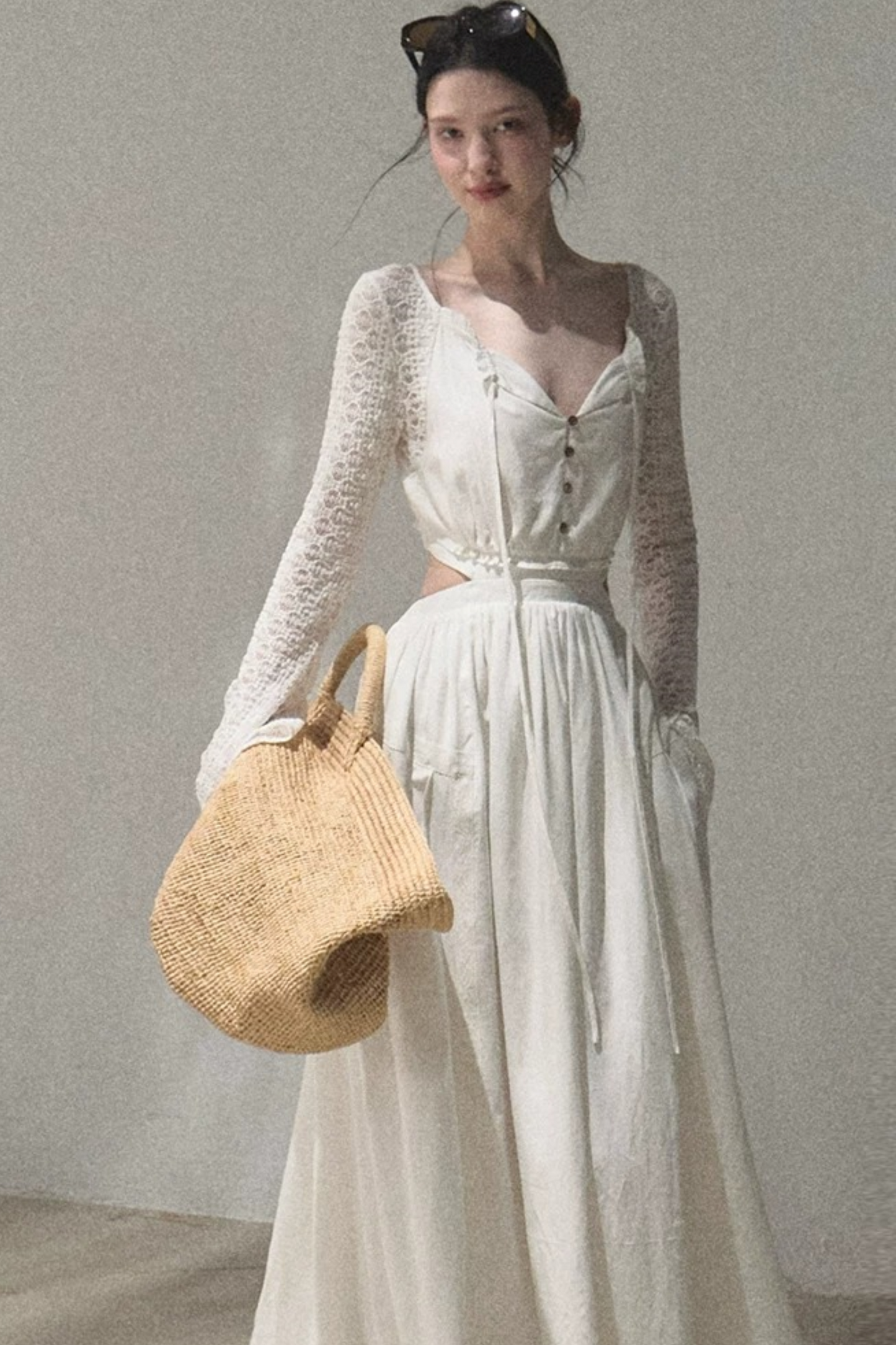 Lyocell Lace Cinching Dress