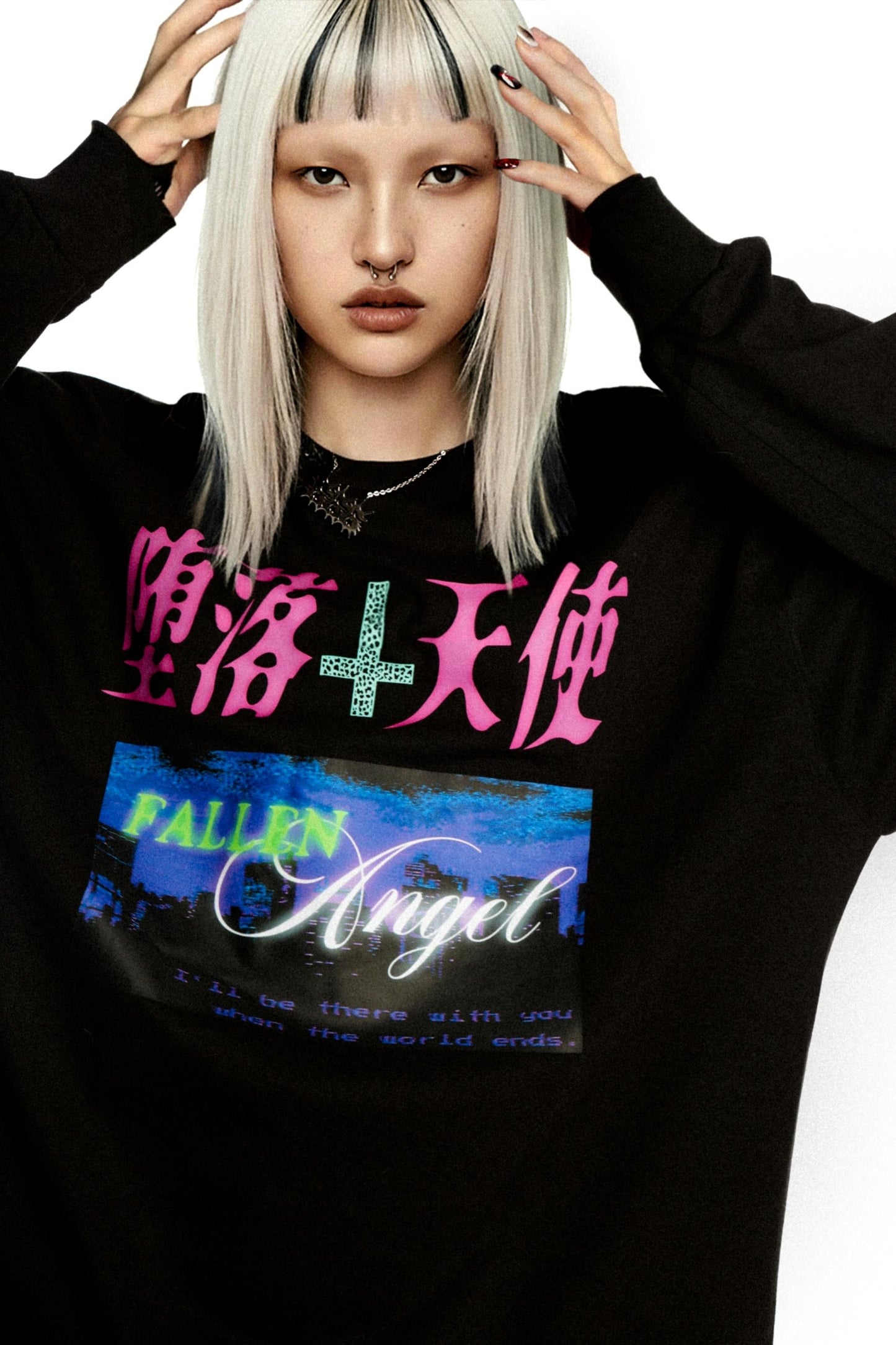 Fallen Angel Print Retro Top