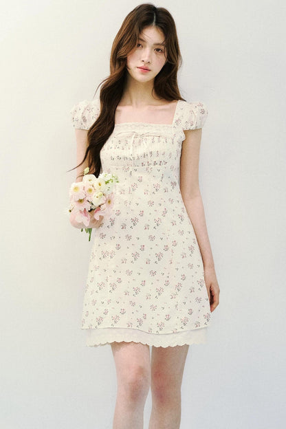 Floral Polka Dot A-Line Dress