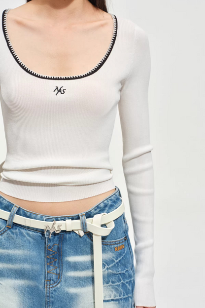 Color-Block Slim-Fit Knit Sweater