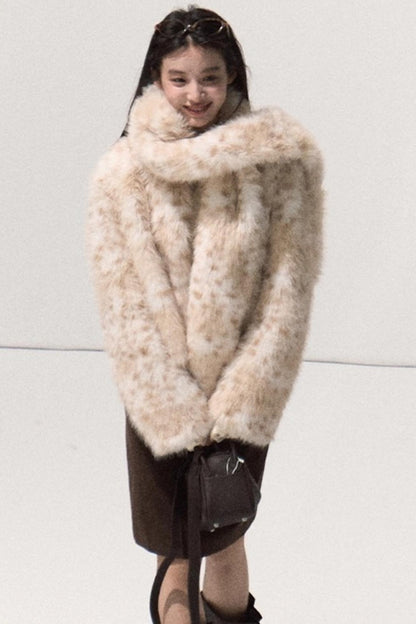 Leopard Print Fur Coat set-Up