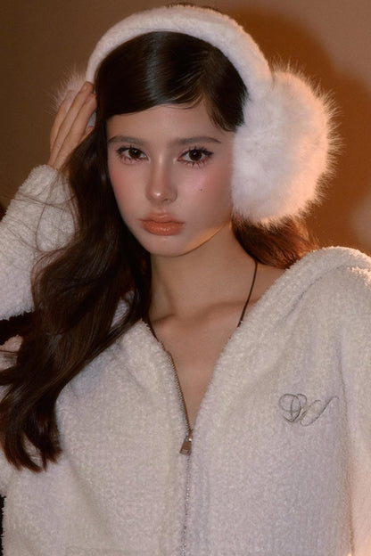 Youthful Fluffy Hooded Jacket