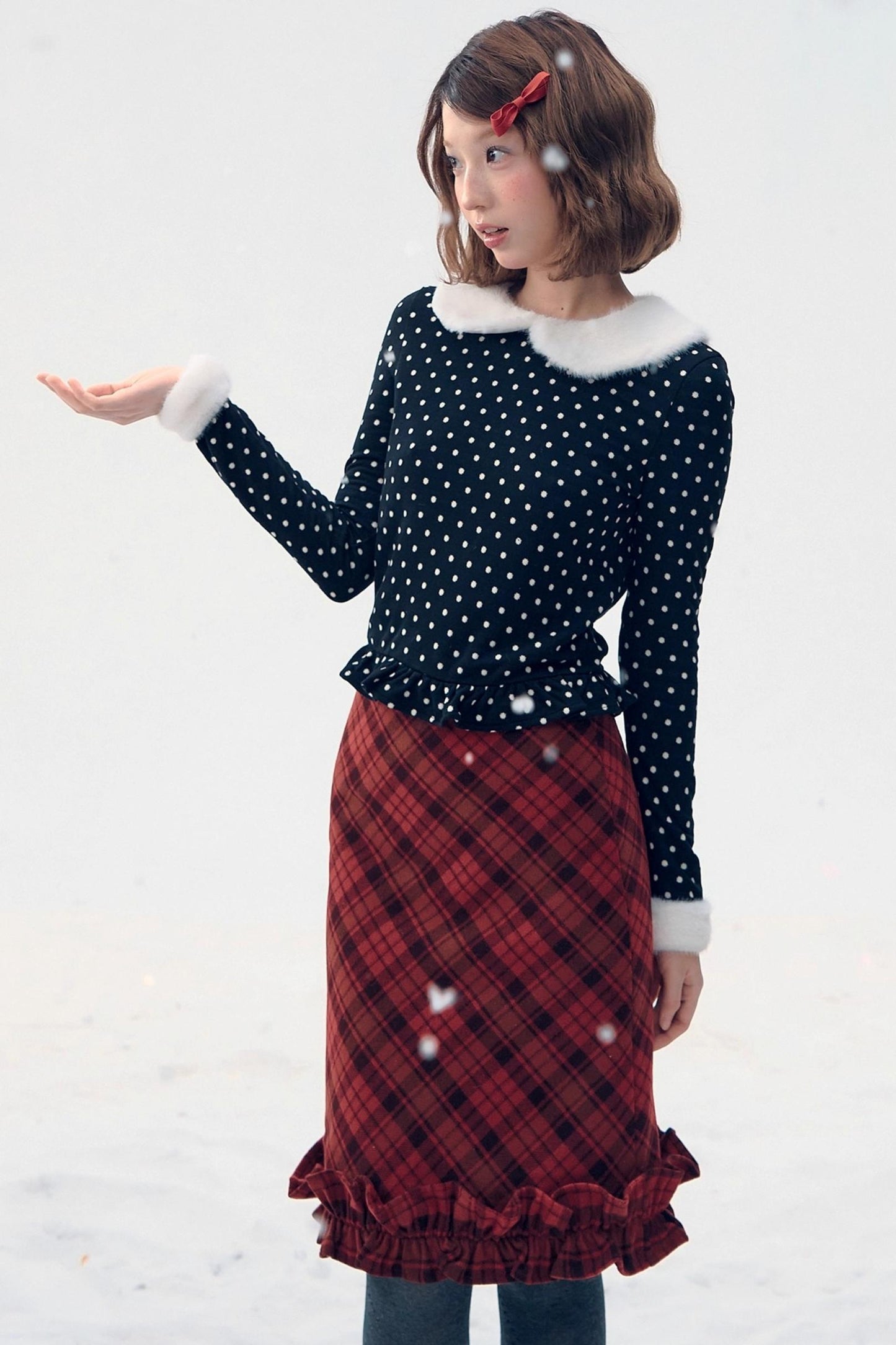 Retro Plaid Lace Skirt