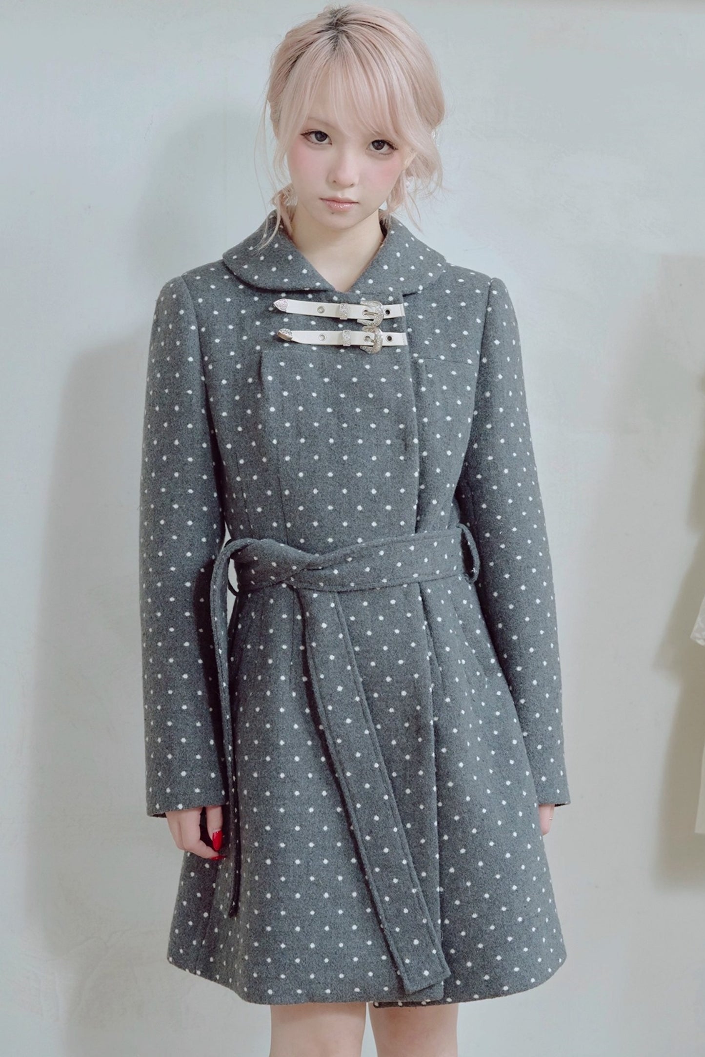 Retro Polka Dot Woolen Coat