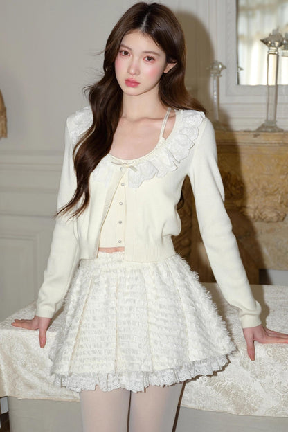 Tassel Sequin Lace Skirt