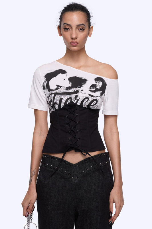Contrast Tie-Waist Tee