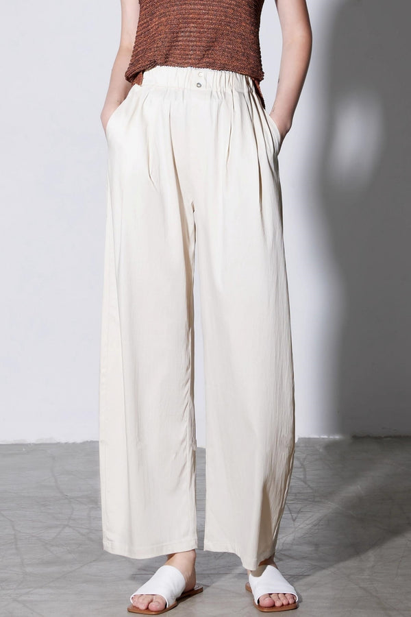Cool Lyocell Walking Wide-Leg Trousers