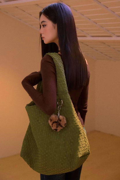 Vintage Faux Suede Shoulder Bag