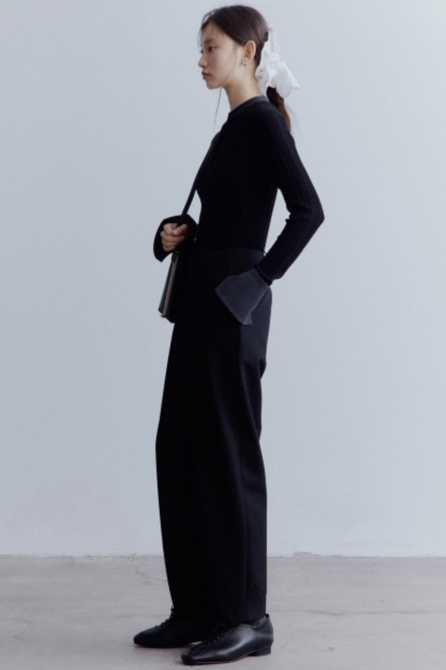 Black Cocoon Shaped Suit Pants