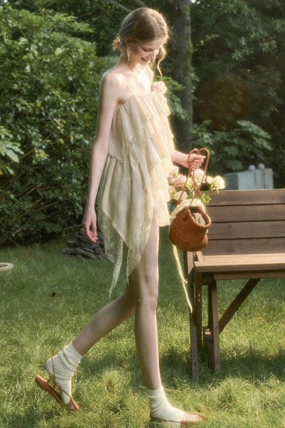 Soft Lace Top With Skirt Set-Up